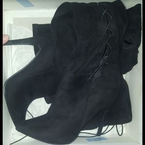 New pointed toe over the knee boots